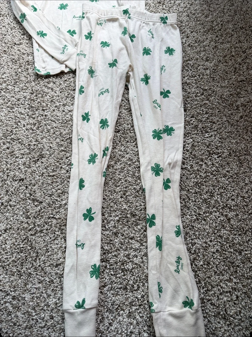 Carter's St. Patrick's Day Pajama Set with Green Shamrocks Lucky One